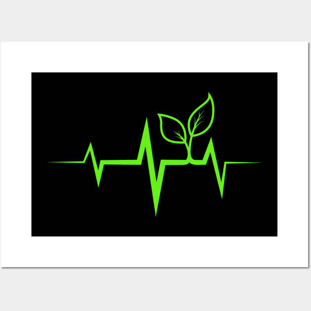 Plants Heartbeat Vegan Gift Wall Art by Delightful Designs